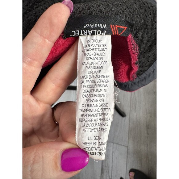 L.L. Bean Womens Polartec Wind Pro Fleece Jacket L Pink & Gray - Picture 4 of 7